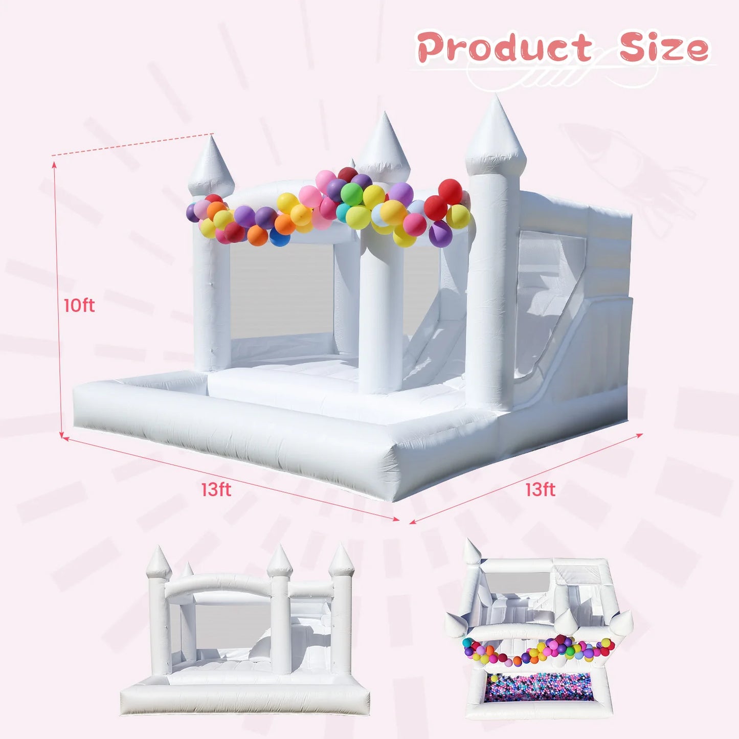 RTS Inflatable Commercial PVC Bounce House Wedding Castle All Ages