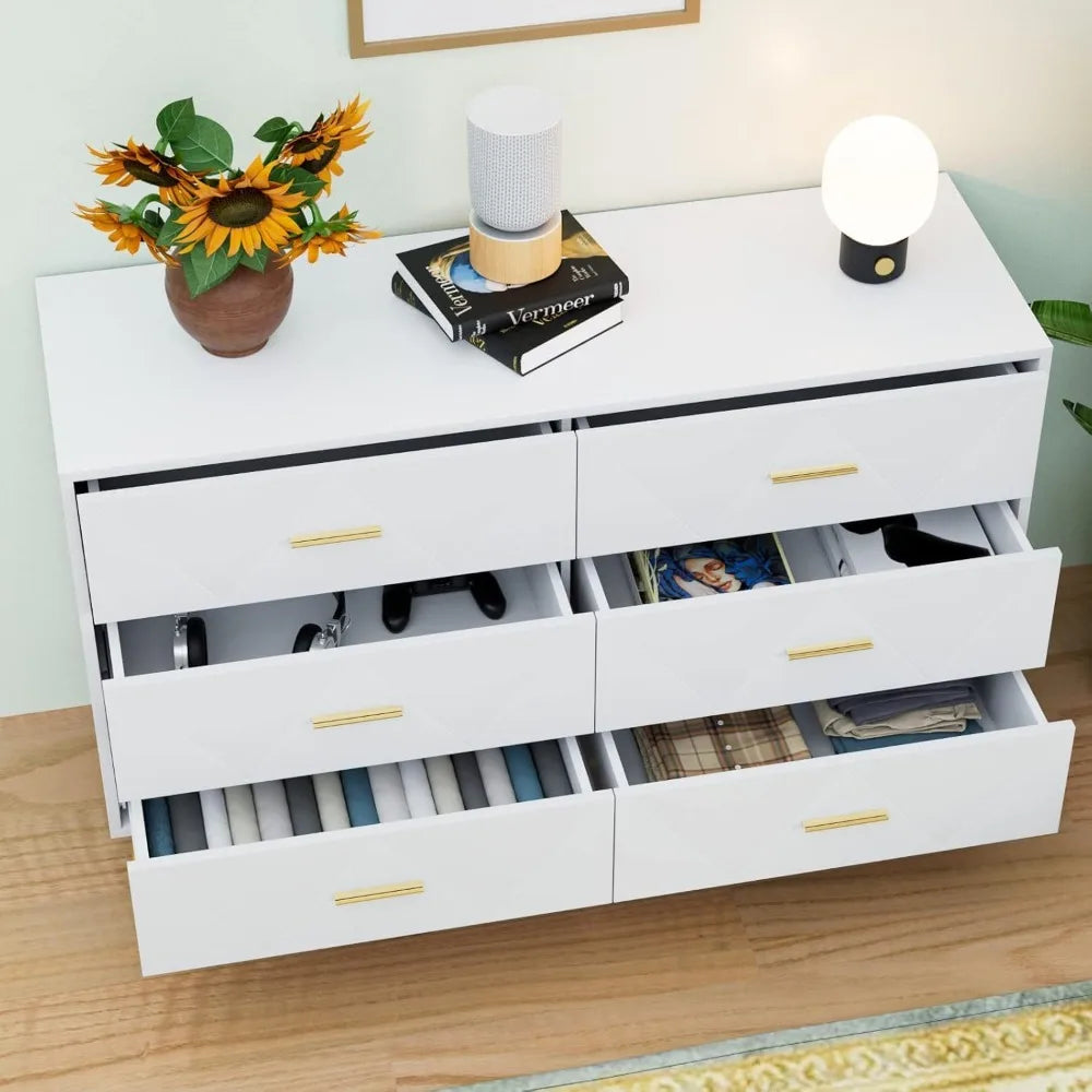 MKDK 3-Piece Bedroom Set With 6 Drawer Dresser And Nightstands