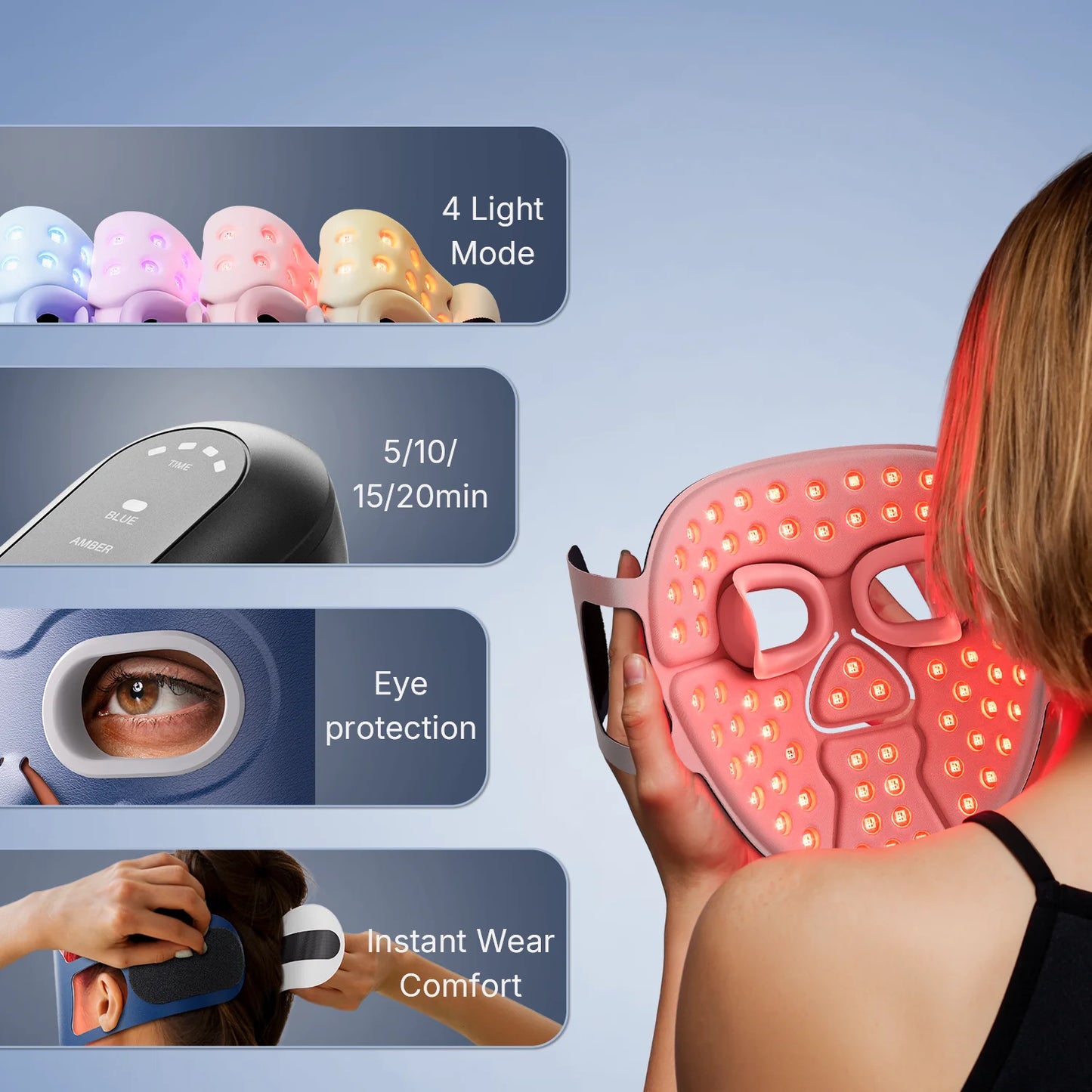 Hello Face LED Mask Infrared Red Light Therapy for Acne