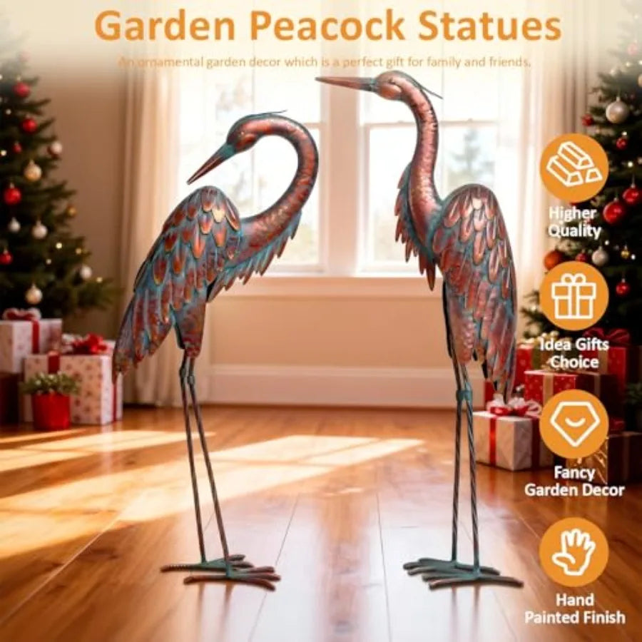 SHXI Metal Crane Statues For Garden Decor