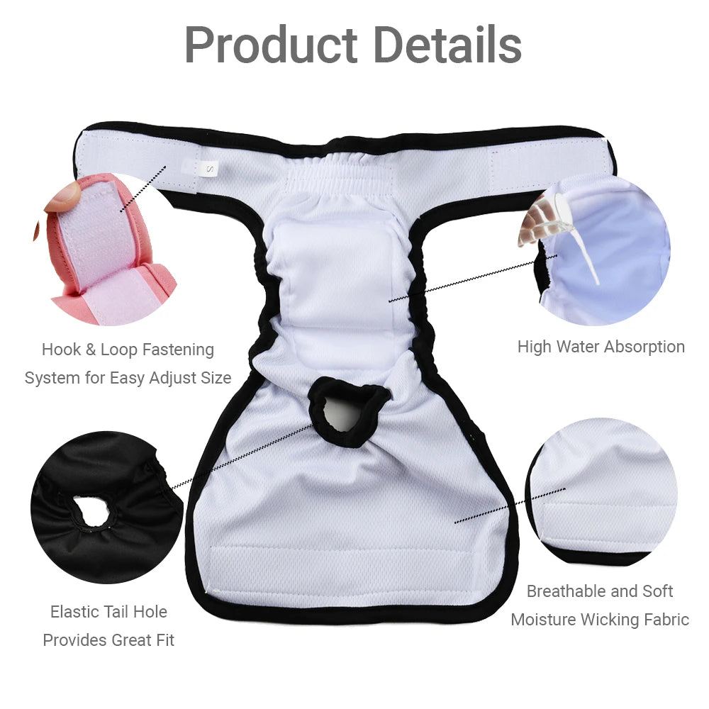 Washable Dog Diapers Breathable Reusable Sanitary Panties For Dogs