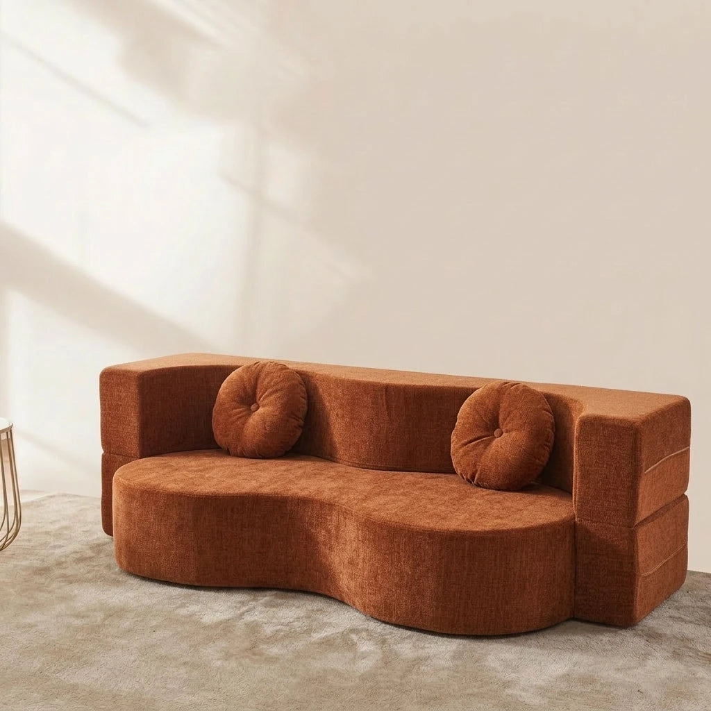 Living Room Memory Foam Sofa Bed Modular Couch Space Saving