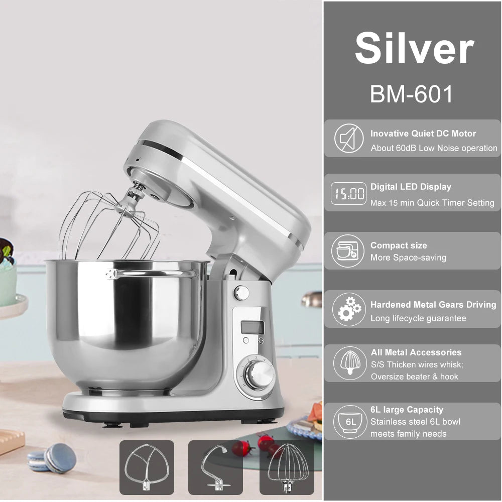 Biolomix Stand Mixer 6 Speed 1200W With Dough Hook