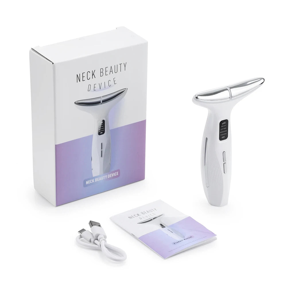 Hailicare 4-Mode LED Neck Beauty Device EMS Facial Lifting Massager