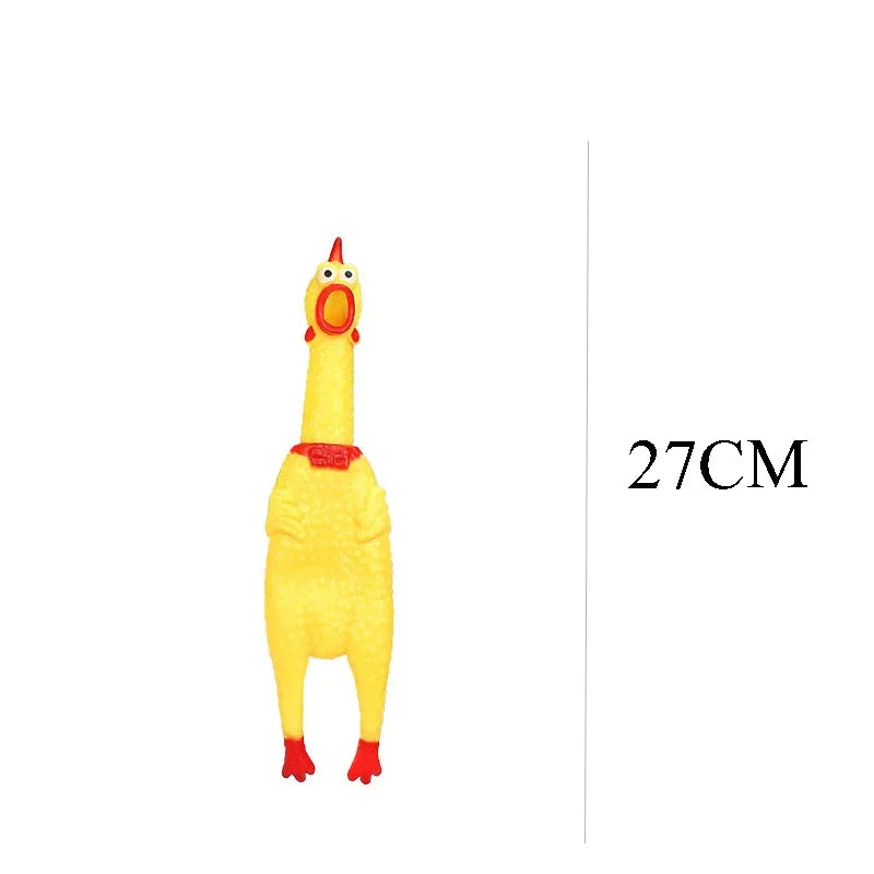 DKSTINYE Squeaky Screaming Chicken Pet Toy Rubber Chew