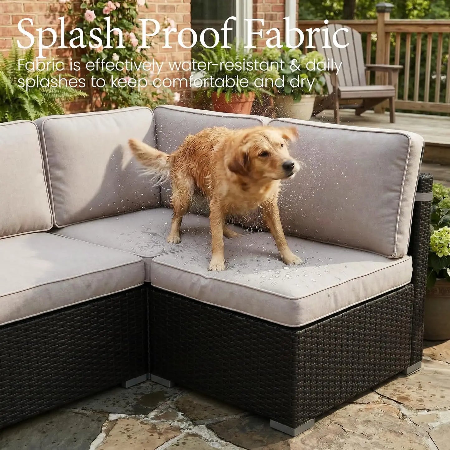 Patio Furniture Set With Fire Pit Table Outdoor Wicker Rattan