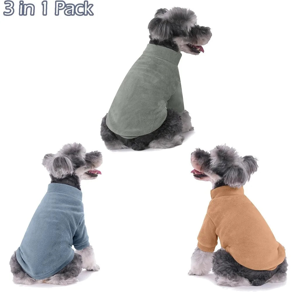 Three Pack Small Dogs Sweaters Ultra Soft Faux Fur Coat