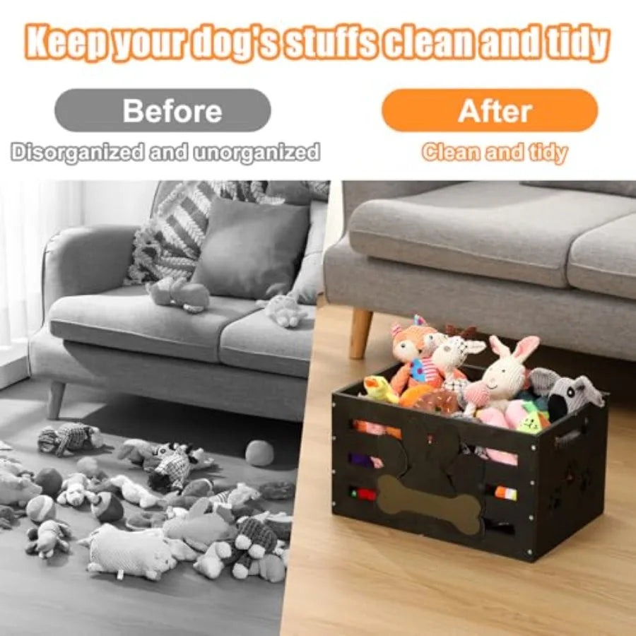 YAO HUI HUANG Large Dog Toy Basket With Handles Organizer