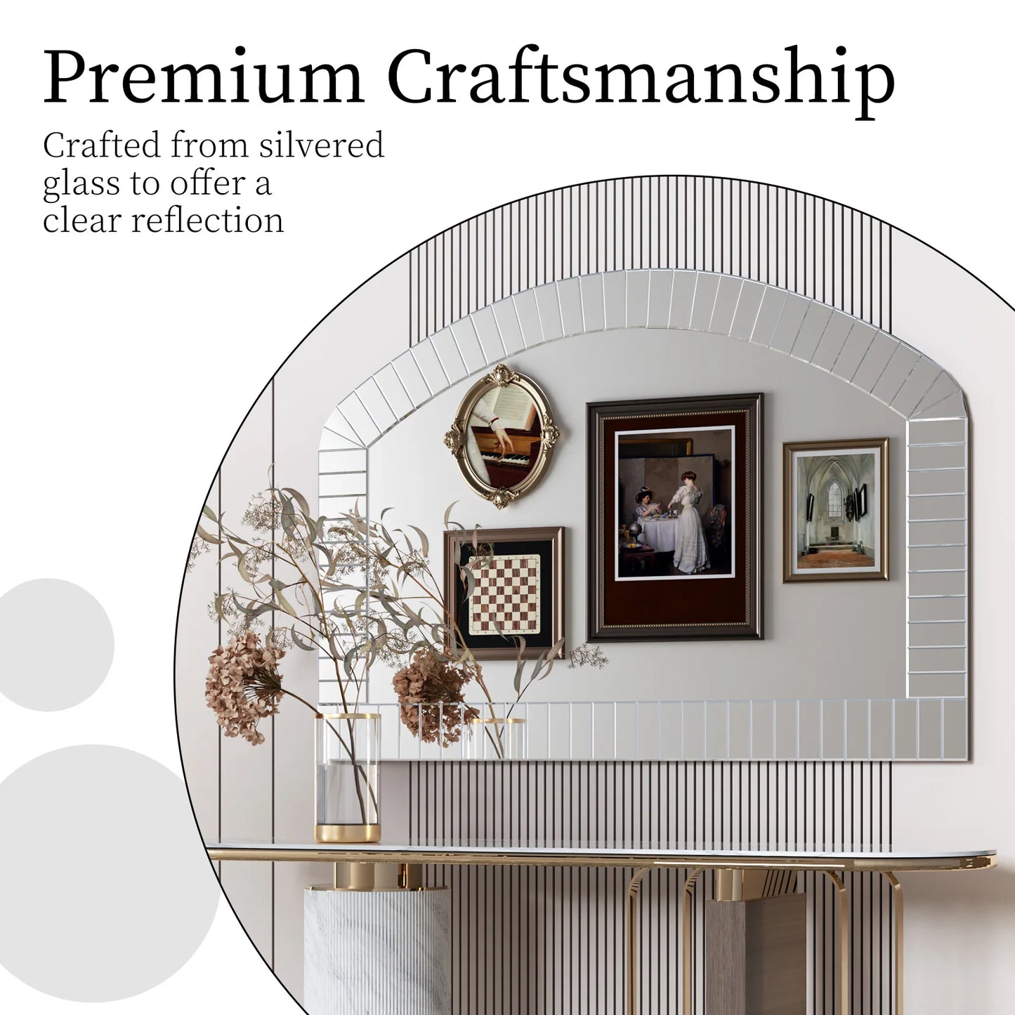 Arched Wall Mirror Beveled Edge Venetian Accent Home Decor