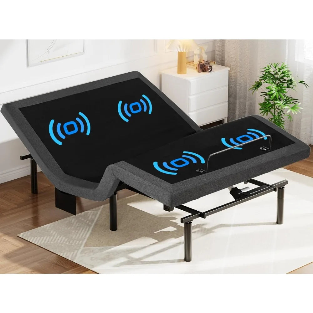 Adjustable Bed Frame With Massage And USB Ports And LED Under-Bed