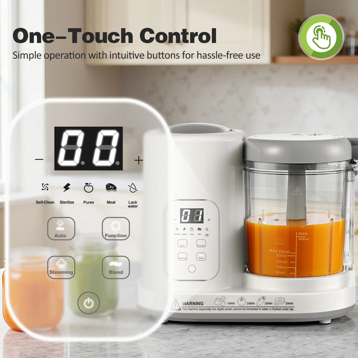 TopStrong 4-In-1 Auto-Clean Baby Food Maker Steamer Blender BPA-Free