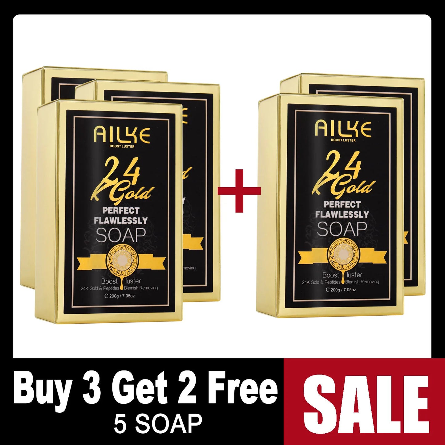 AILKE 24K Gold Collagen Cream Skin Care Set For Whitening