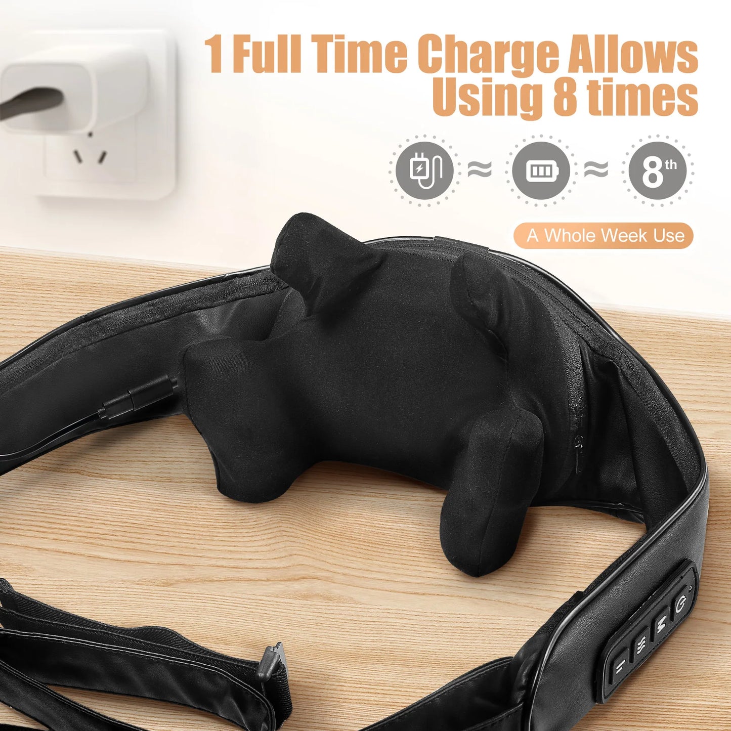 MASGREE Shiatsu Back Neck Massager With Heat Cordless Kneading