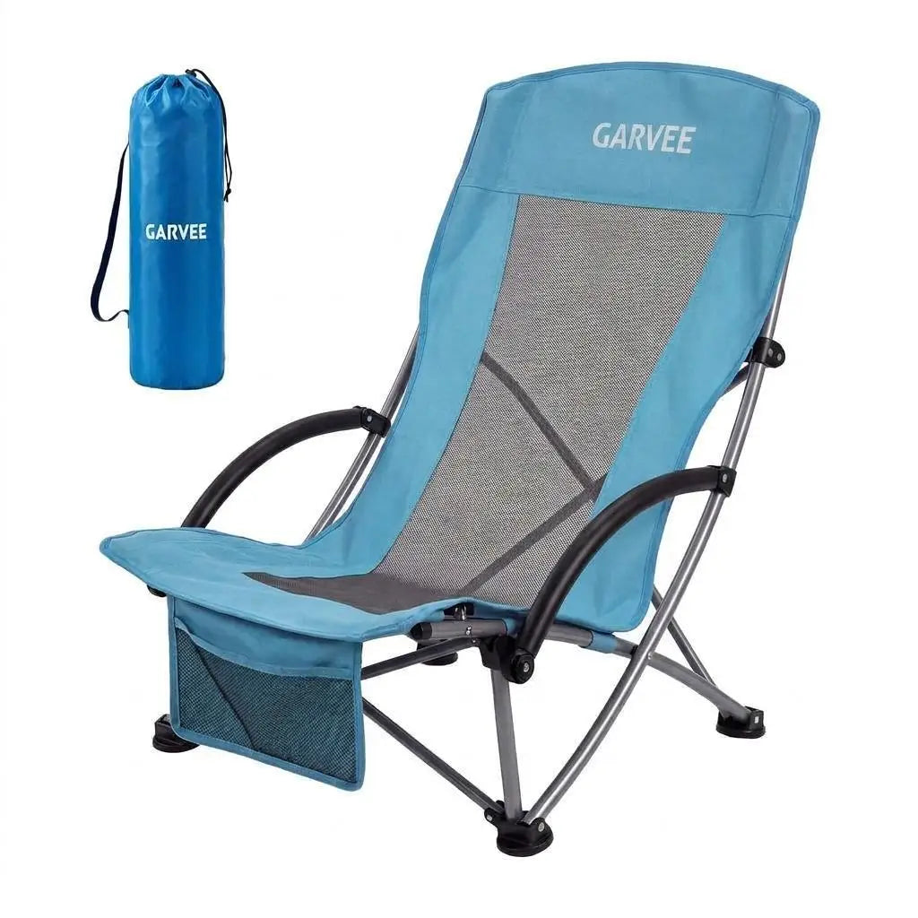 HiMISS High Beach Chair 2 Pack Folding Wide Cup Holder