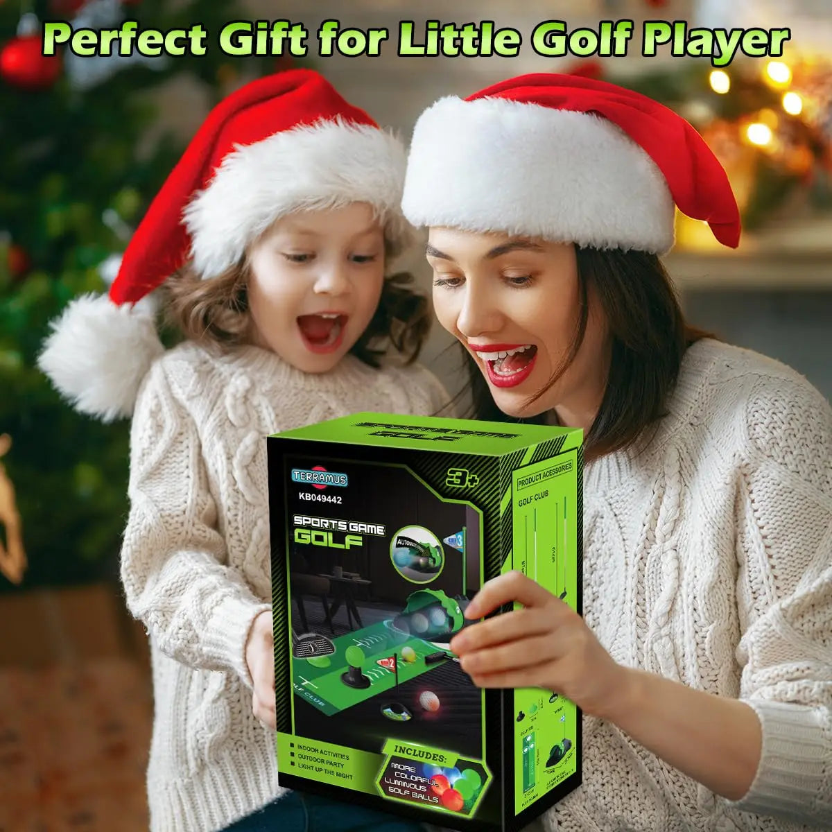 Kids Golf Club Putting Set With LED Automatic Returner