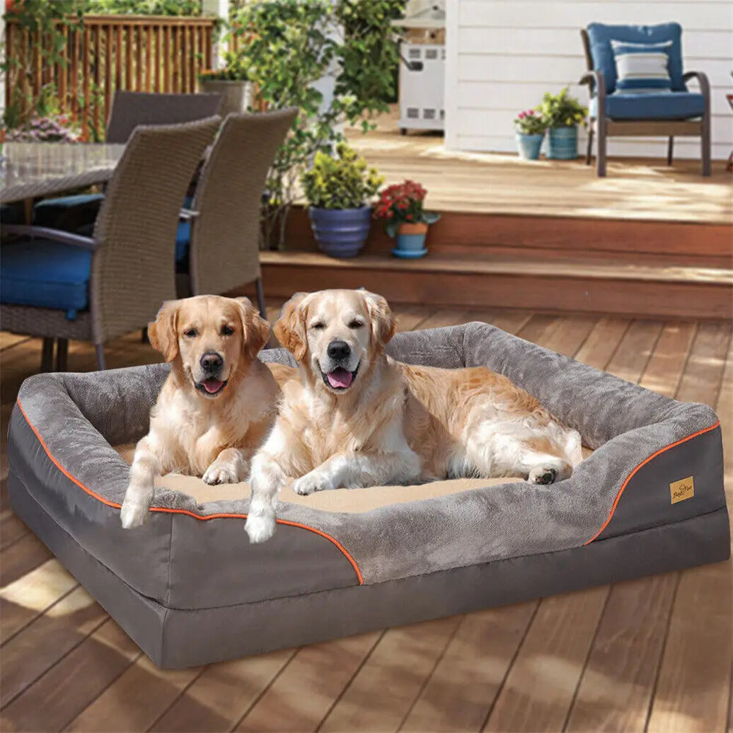 BINGOPAW Orthopedic Dog Bed Memory Foam Quilted Bolstered Sofa