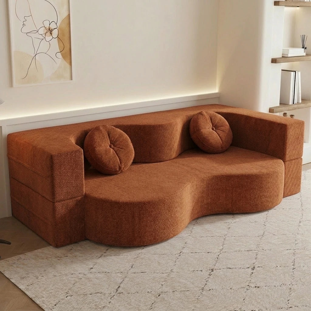 Living Room Memory Foam Sofa Bed Modular Couch Space Saving