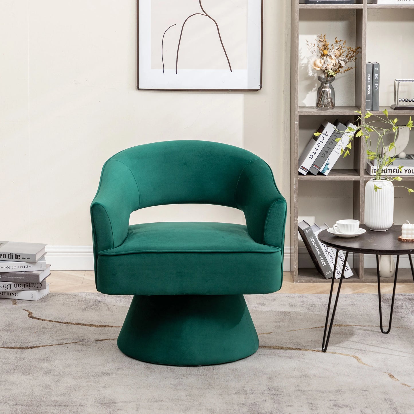 Modern Velvet Swivel Arm Chair For Living Room And Bedroom