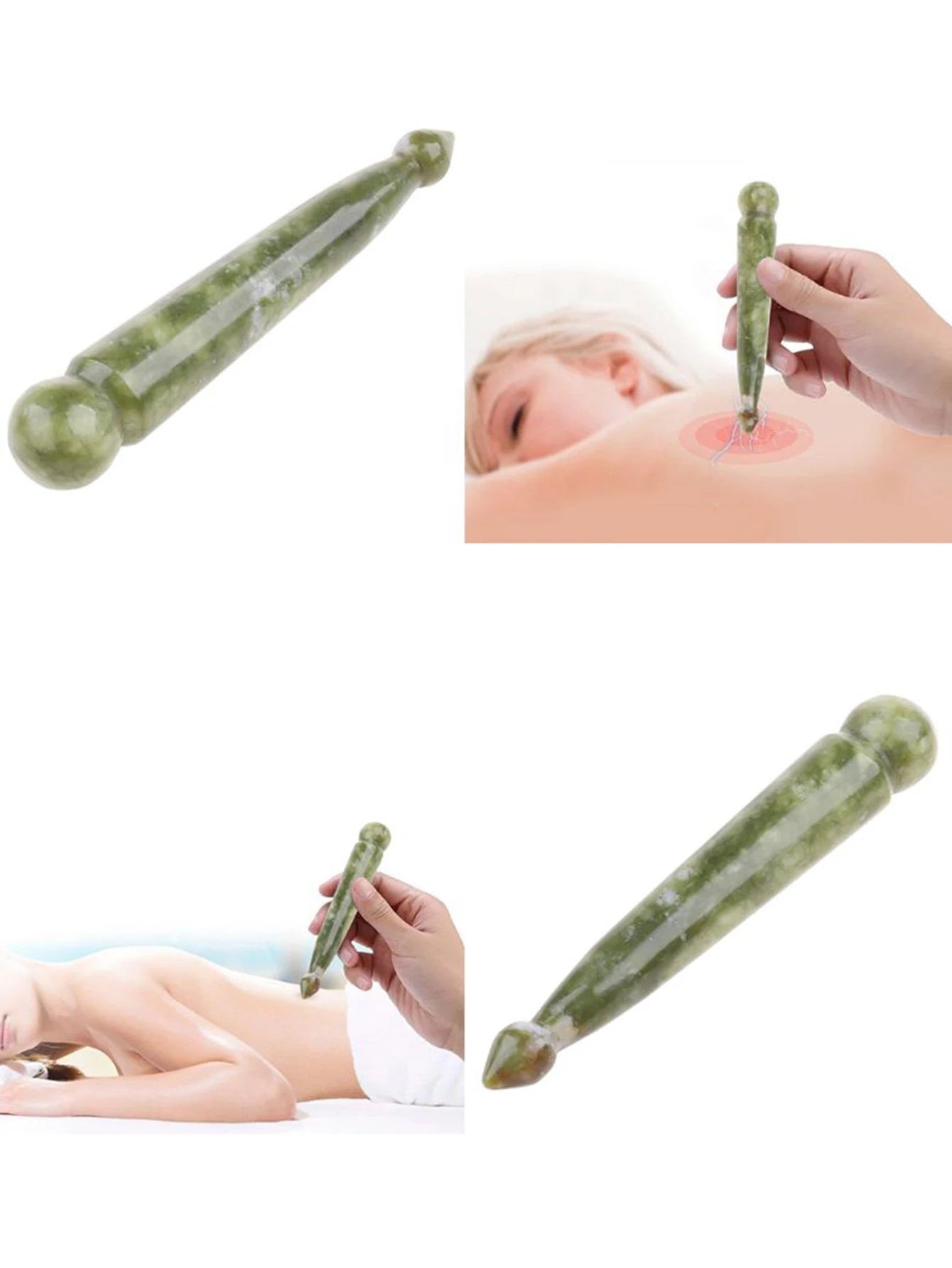 Natural Jade Stone Gua Sha Facial Massage Tool For Meridian Points