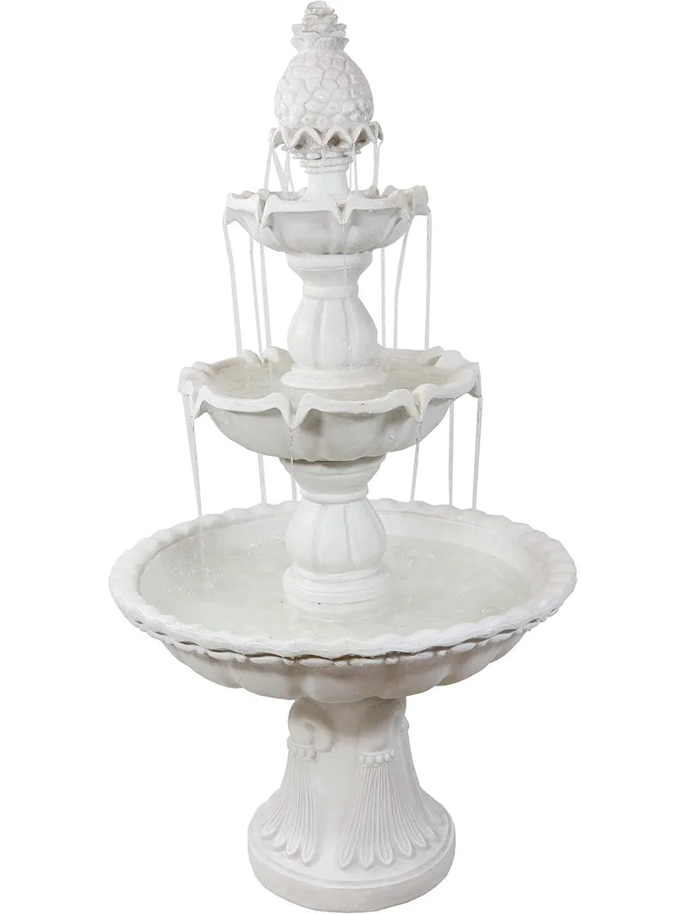Welcome 3 Tier Water Fountain With Pineapple Topper For Garden