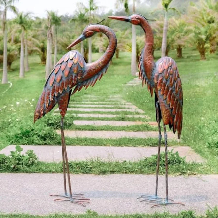 SHXI Metal Crane Statues For Garden Decor