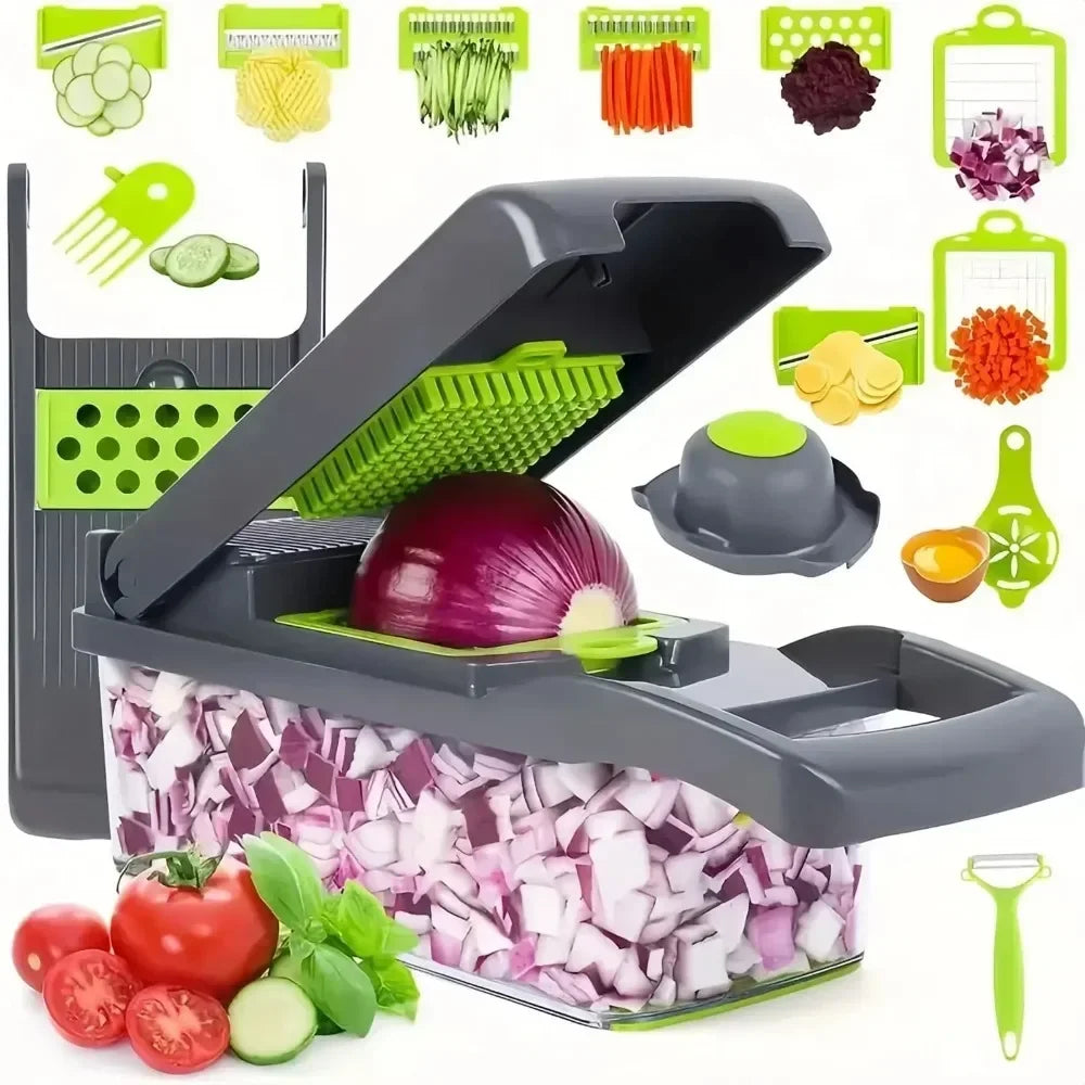 AEDG Multifunctional Vegetable Chopper 14 In 1 Slicer Dicer Grater Set