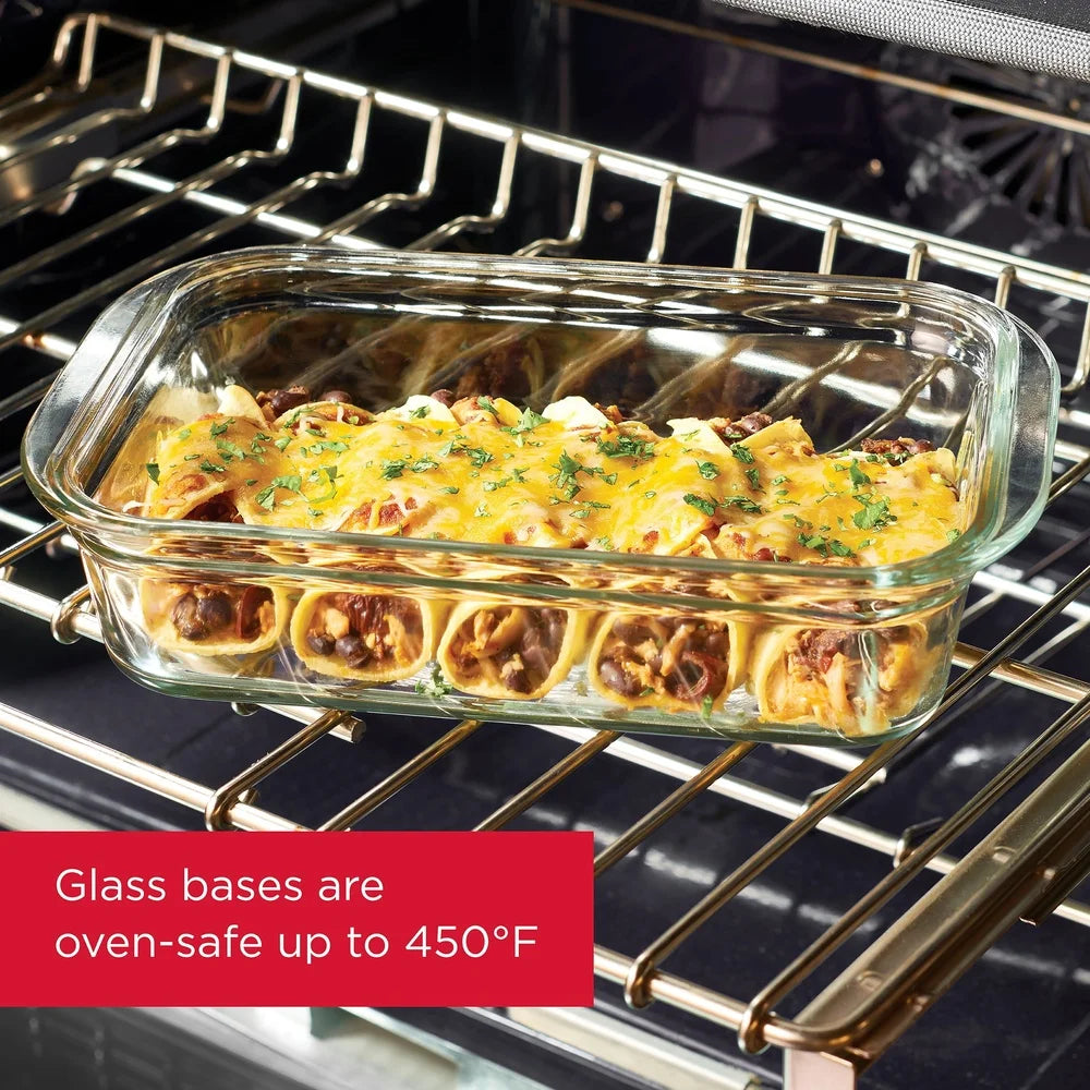 Airtight Leak Proof Glass Food Storage Containers Vented Microwave Safe