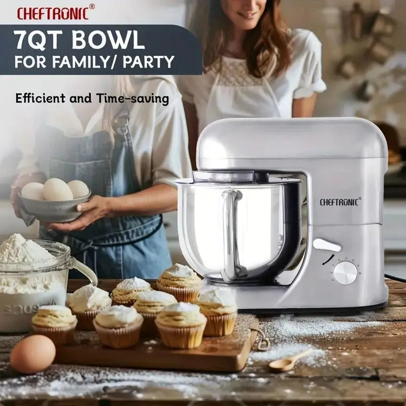 Cheftronic 6-Speed Stand Mixer With Dough Hook and Wire Whip