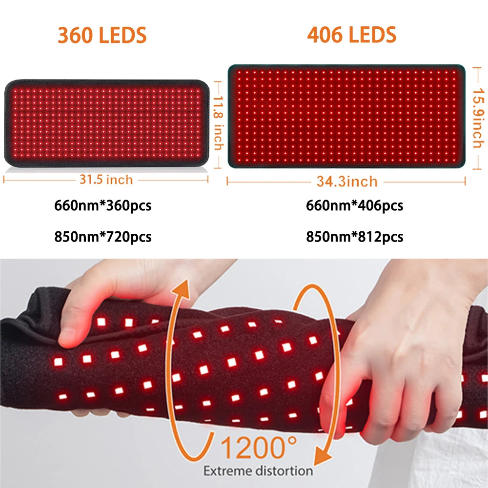 High Intensity LED Light Therapy Heating Pad 660nm 850nm LEDs