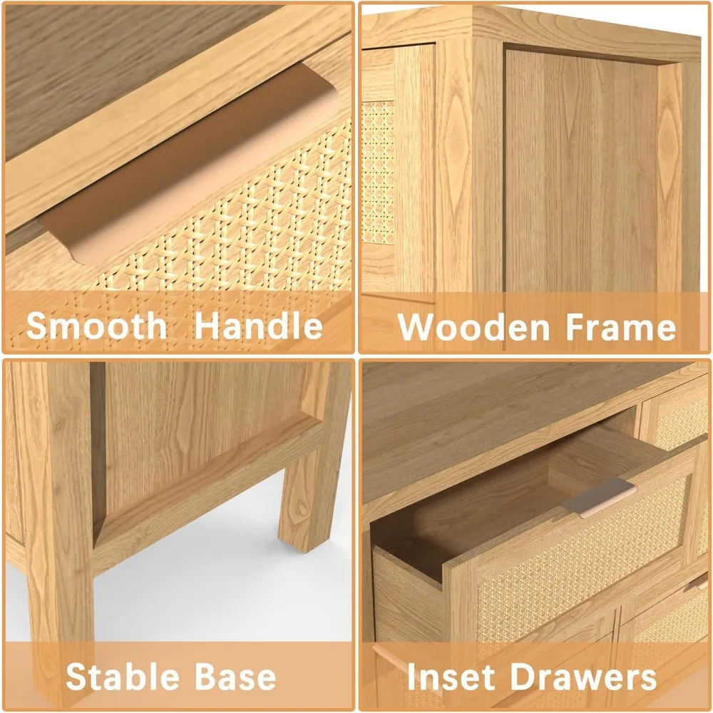 RBXC 6 Drawer Dresser And 2 Nightstands Set For Bedroom