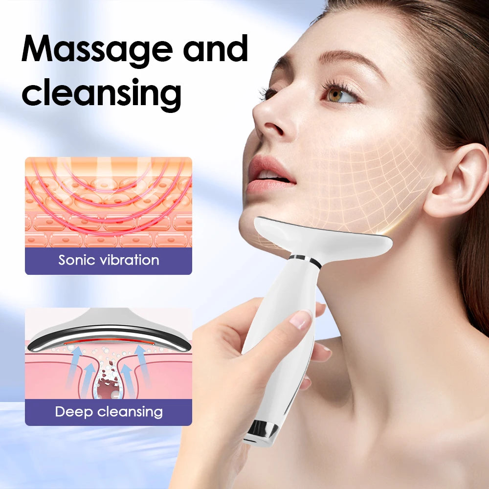 Hailicare LED Face Neck Beauty Device With Vibration Massage